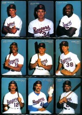1992 Mothers Cookies TEXAS RANGERS Team Set GONZALEZ IVAN RODRIGUEZ NOLAN RYAN