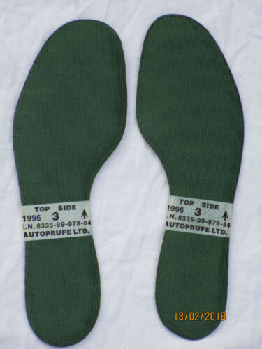 Einlegesohlen für Stiefel,grün,Gr. 3 = Länge 235mm  , für GB Combat Boots, 1996 - Bild 1 von 3