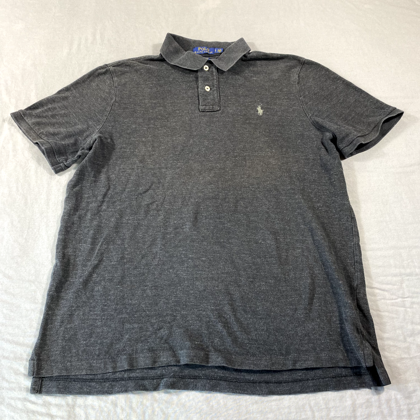 Polo Ralph Lauren Camicia Adulto Grande Grigio Piccolo Pony Casual Rugby Preppy Uomo