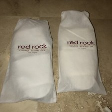 Red Rock Vegas Spa Hotel Slippers - Two 2 Pairs New Unbranded Only 2 Covers 