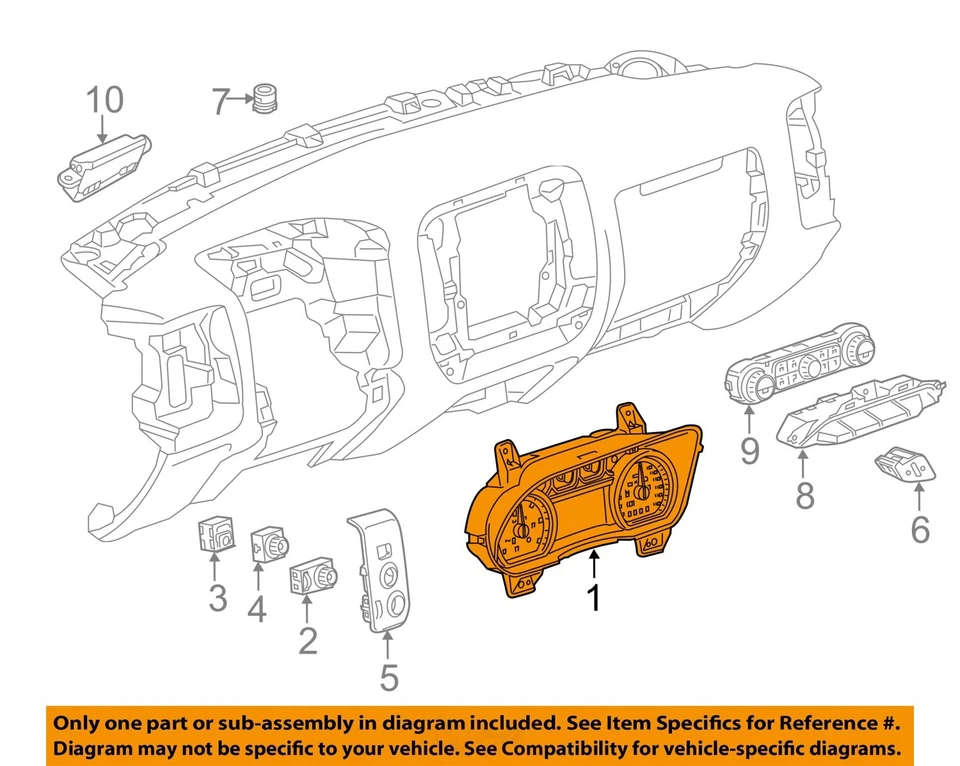 Medidor de velocímetro usado se adapta a: Chevrolet Suburban 1500 MPH 2015 identificación del mercado de Estados Unidos 23259 Foto 3 de 4