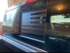 Rear Middle Window American Flag Black Vinyl Decal Fits Dodge RAM 2009-2024