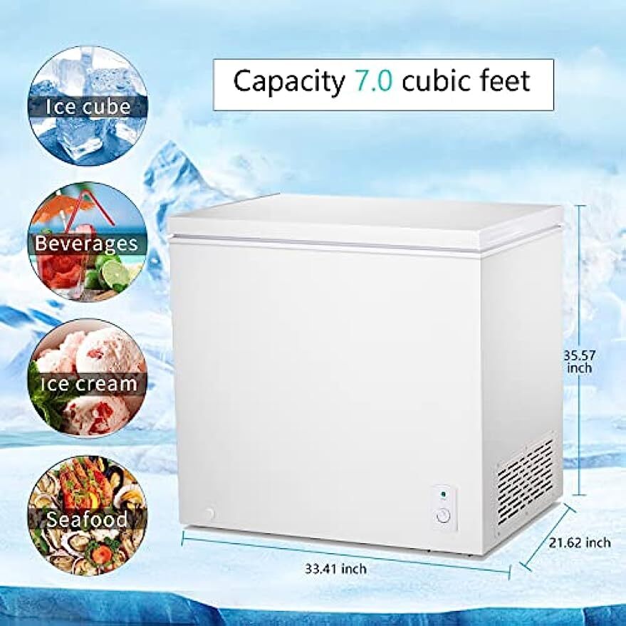Chest Freezer Compact 7.0 Cu.ft Small Deep Freezer Spare Freezer