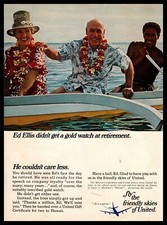 1966 United Airlines Gift Certificate Hawaii Retirement Trip Vintage Print Ad