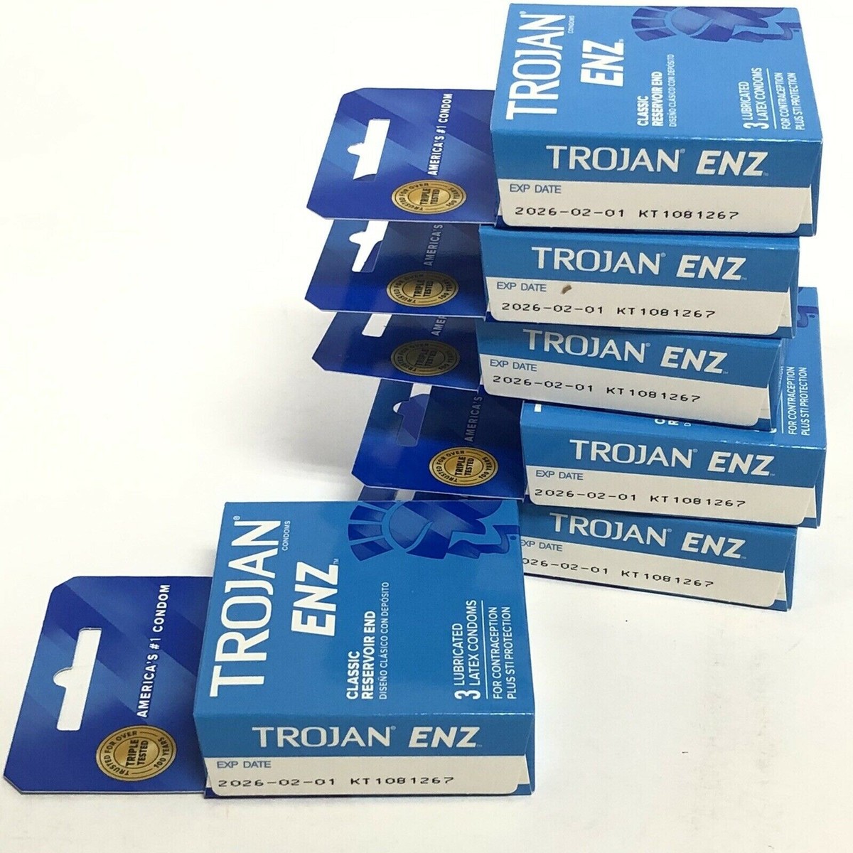 6-3 Packs = 18 Total TROJAN ENZ Lubricated Latex Condoms EXP