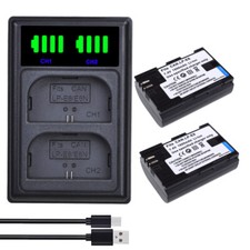 2X LP-E6 Battery Dual Charger for Canon EOS 7D Mark II, 60D, 60Da, 70D 80D, 7DSV