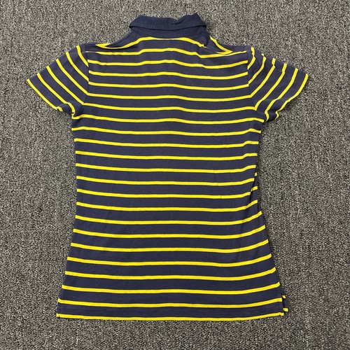 Ralph Lauren Golf Polo Shirt Girls Small Cap Sleeve Navy Blue Yellow Cotton - Picture 5 of 7