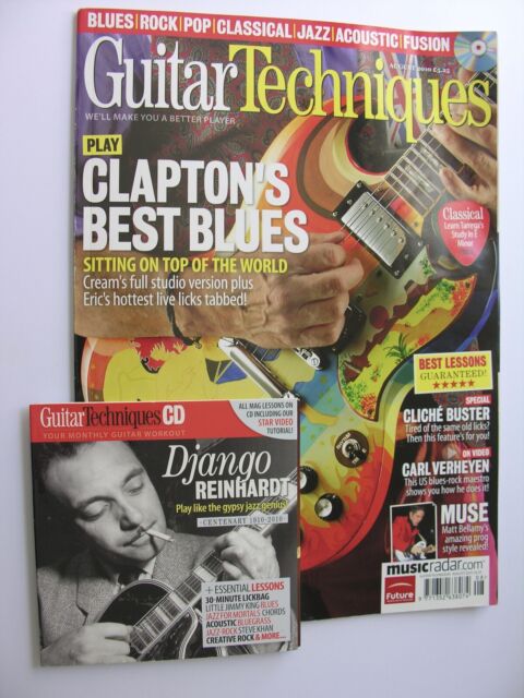GUITAR TECHNIQUES +CD Aug 2010 Eric Clapton Cream Django Reinhardt Carl Verheyen