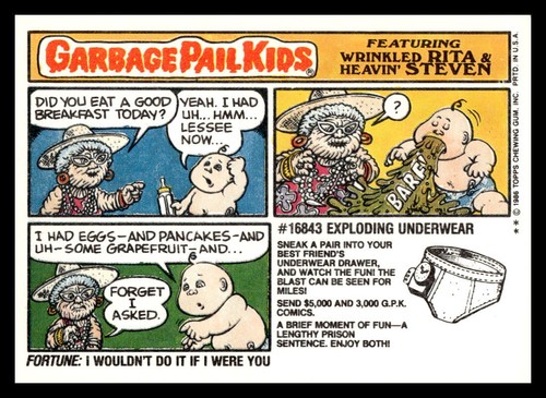 1986 Topps Garbage Pail Kids Series 6 #218b Bridget Digit - Bild 2 von 2