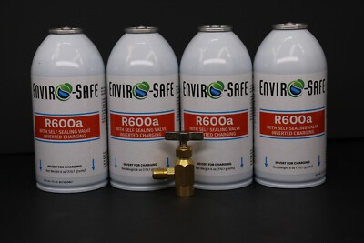 Enviro-Safe R-600a Refrigerant with 7/16'' Self Sealing K28/4 cans/TopTap