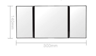 Car Folding Visor Vanity Mirror- Makeup Travel-Cosmetic Tri -Fold