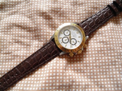Bracelet Cuir Crocodile Véritable 22mm Noir Mat - Fabrication Française - Neuf Sans étiquette - Style Luxe Discret