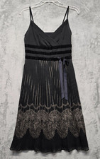 Ann Taylor LOFT Dress Womens Size 2 Petites Black Sleeveless Pleated Lined Party