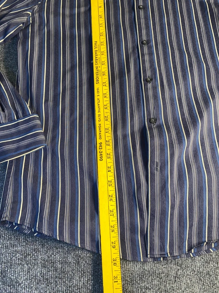 Structure Dress Shirt Mens Medium Multi Premium Woven Long Sleeve Button Down - Image 4 of 4