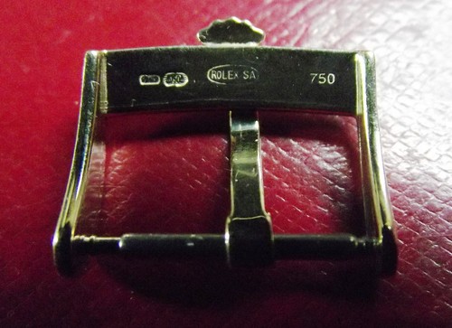 ROLEX -ORIGINAL SOLID YELLOW GOLD 750 - 16 mm - RARE VINTAGE BUCKLE -SWISS - Foto 4 di 6