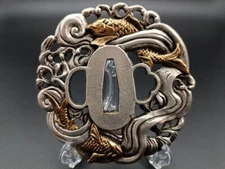 Tsuba samurai sword guard Hermit Ushigami koshirae katana wakizashi F/S