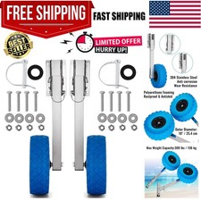 Dual Position Stainless Steel Boat Launching Wheels - Easy Installation Kit
