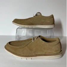 Clarks Collection Men's Forge Run Loafer Shoes Tan Suede Leather Size 7.5 Office