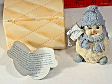 ENCORE GROUP  SNOW BUDDIES 1998 POWDER SNOWMAN  ORNAMENT  IN BOX TRUE VINTAGE