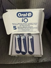 New Genuine Oral-B iO Refill Brush Head Combo Pack, 5 Count, White 