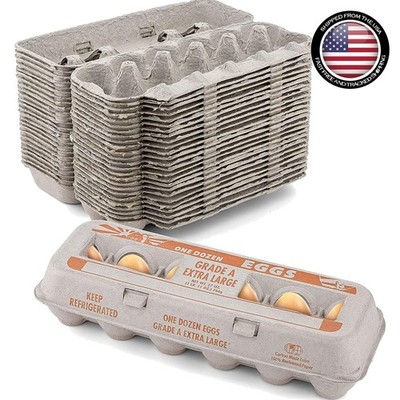 Sustainable Recycled Pulp Egg Cartons - Pack of 25 for Fresh Egg Storage