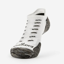 Thorlo Unisex Experia TECHFIT Light Cushion No-Show Tab Rocket Grip Socks White/