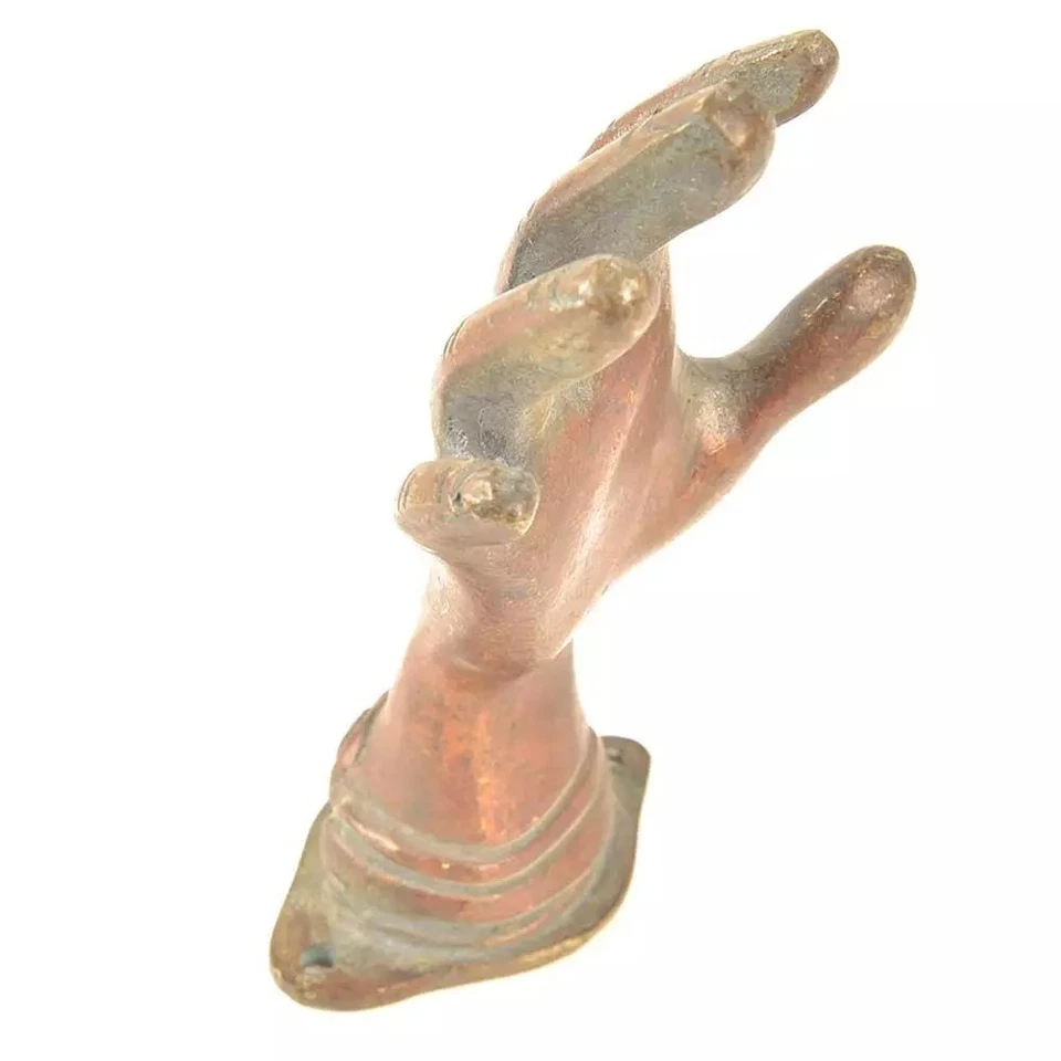 2件套古董外观黄铜手门拉门把手红色Patina — 第 2/3 张图片