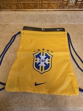 Yellow Brasil Drawstring Bag Sack Football Soccer Fifa World Cup 2026 Brazil