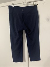 Athleta Women's Medium Crop Leggings Navy Blue Run Yoga Athleisure