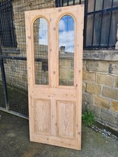 Old Victorian Arch Pine Internal  Glass Door Plenty Character