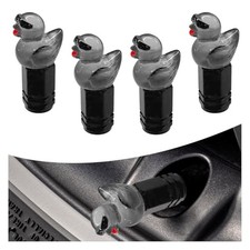4PCS Cute Sunglasses Duck Car Tire Valve Cap, Funny Auto Valve Stem Black