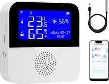 WiFi Thermometer Hygrometer with Waterproof Probe: Smart Temperature Humidity...