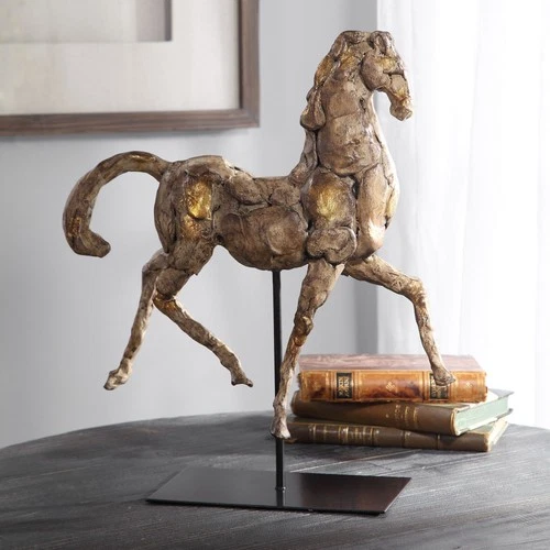 Uttermost 17585 Caballo Polyresin Horse Statue by David Frisch - Aged Silver / - Picture 4 of 4