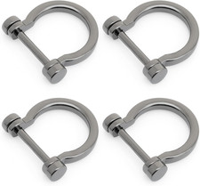 D-Rings Screw in Shackle Horseshoe D Ring DIY Key Holder Purse Accessory for 3/4
