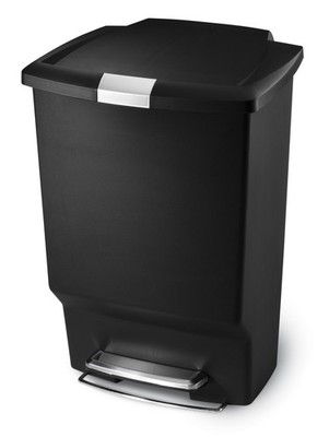 Rectangular Plastic Step Can, Simplehuman, Schwarz