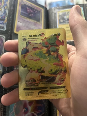 Snorlax VMAX Metal Gold Foil Pokemon Card Fan Art Display Card HP340 | eBay