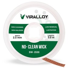 VIRALLOY No Clean Solder Wick Braid 10ft Pure Copper Pocket Size, Gold 