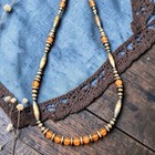 19" NAVAJO Pearl Desert Carnelian Southwest Native Melon Beads Western Necklace — photo 4