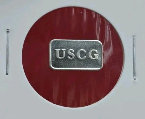 USCG  - 1 Gram .999 Fine Pure Solid SILVER Bullion Mini Art Fractional Bar Coin