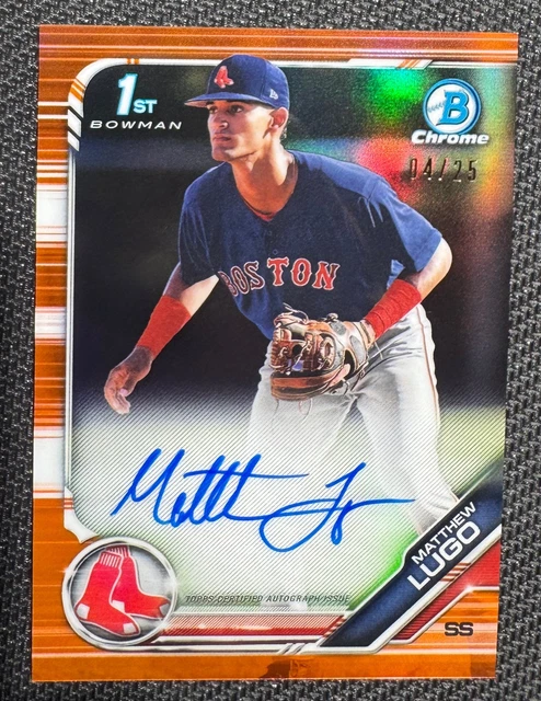 2019 Bowman Draft Chrome 1st Auto - Matthew Lugo Orange /25
