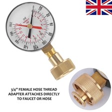Water Pressure Gauge 3/4” Female Hose Thread Universal Water Pressure Gauge