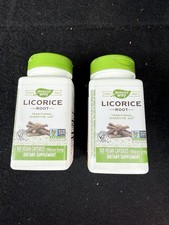 2 Pack Nature's Way Licorice Root 100 Vegan Capsules Each Exp 03/2028