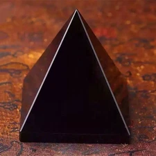 Crystal Pyramid Ornaments Black Obsidian Energy Charged Healing Crystal Pyramid