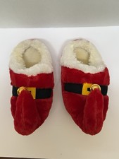 Santa Festive Slippers with Bells Size Medium
