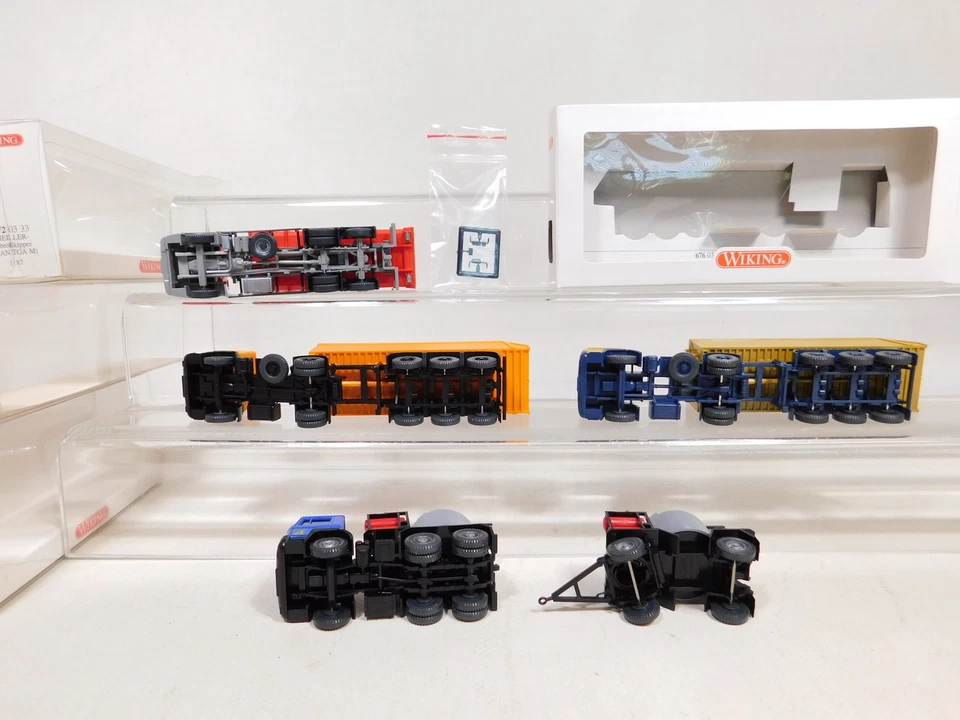 4X Wiking H0 1:87 MAN 672 Abrollkipper 676 Kippsattelzug 689 Mint+Box #DW796-0,5 - Immagine 3 di 4