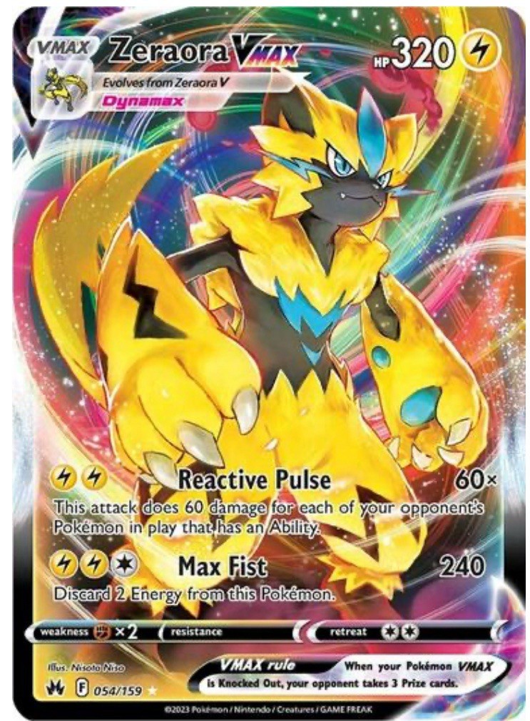 2023 Crown Zenith Zeraora Vmax #54 Pokémon English
