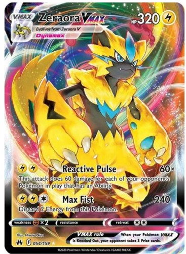 2023 Crown Zenith Zeraora Vmax #54 Pokémon English