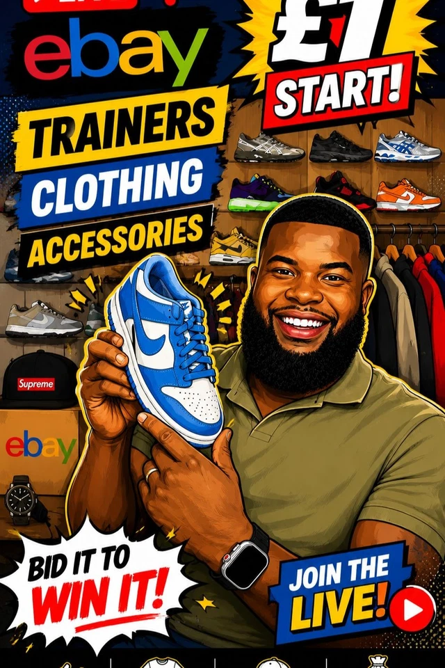 £1 STARTS & SET PRICES TRAINERS, SPORTSWEAR, CLOTHES & MORE