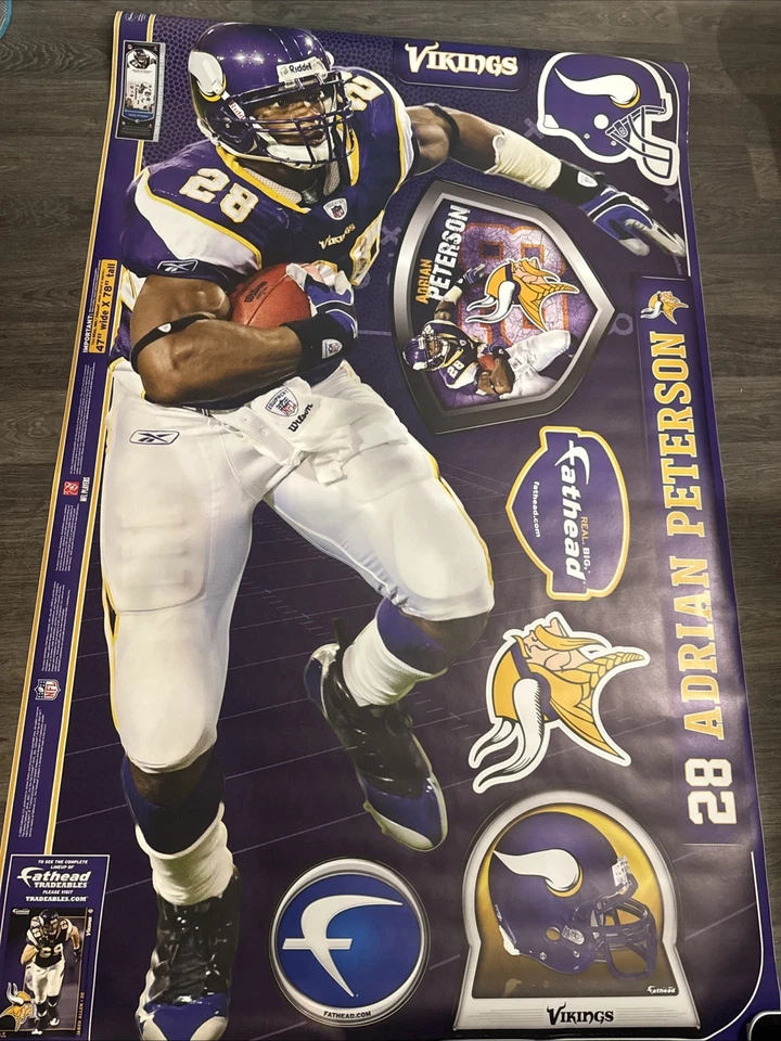 Adrian Peterson Minnesota Vikings Calcomanía Gigante Fútbol NFL Calcomanía Foto 2 de 4