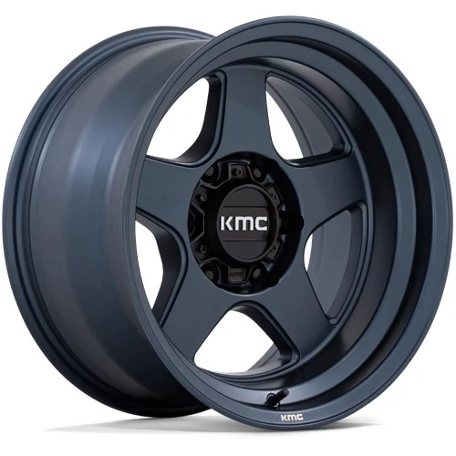 (Set of 5) KMC KM728 Lobo 17x8.5 5x5" -10mm Blue Wheels Rims 17" Inch Foto 3 de 4